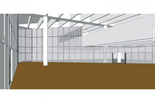 Perspectiva do interior da agência a partir do modelo tridimensional do Banespa<br />Elaboração dos autores 