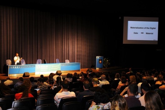 XIX Sigradi Florianópolis 2015, palestra de abertura pelo professor Fabio Gramazio da ETHZurich<br />Foto Hamilton Nogueira 