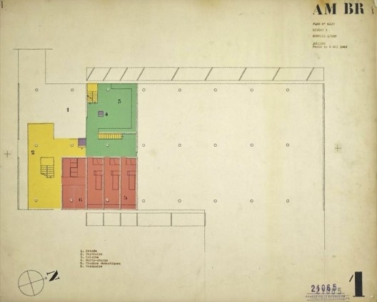 Embaixada da França, residência do embaixador, planta térreo, Brasília, 1962-1964, arquiteto Le Corbusier<br />Imagem divulgação  [Fondation Le Corbusier]