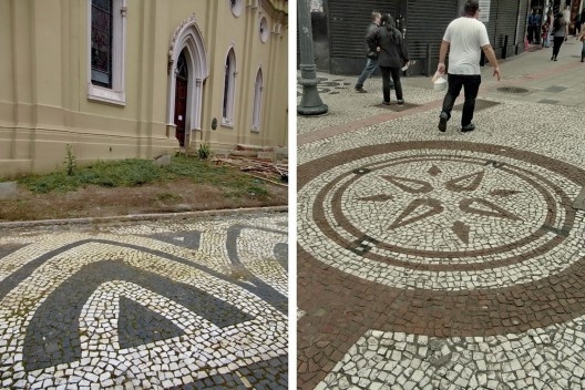 Padrões nas calçadas de Curitiba<br />Foto Mário Sérgio Freitas, 2019 
