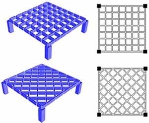Figura 03: Grelhas de vigas com disposição ortogonal e diagonal