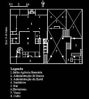 Planta do Mezanino<br />Desenhos de Ângelo Ulpiano 