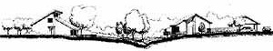 Village Homes. Croquis da drenagem natural [Davis CA]