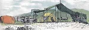 Croquis de viagem, Tomás Sanabria. Campamento en Venezuela