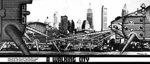 Walking City em New York, Ron Herron [www.archigram.net]