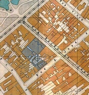 Figura 5 – Mappa Topographico do Município de São Paulo. Sara Brasil – 1930, em destaque o terreno do Edifício e Galeria Califórnia