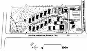 Figura 8 – Planta de Situação. Aldeia SOS do Amazonas <br />Desenho Mirian Keiko Ito Rovo 
