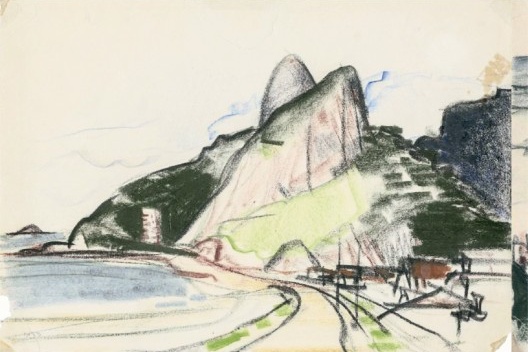 Desenho de viagem, Morro dos Dois Irmãos, Leblon, Rio de Janeiro<br />Coleção “Richard and Dion Neutra Papers” Department of Special Collections, Charles E. You  [Richard Neutra, 1945 <i>Richard Neutra e o Brasil</i>, de Fernanda Critelli. São Paulo, Ro]