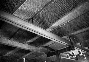 Sigürd Lewerentz, Igreja de São Pedro, Klippan, interior da Igreja, detalhe, estrutura<br />Foto Fabio Galli  [Claes Dymling. Architect Sigurd Lewerentz, vol. I, p.175]
