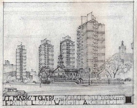 Figuras 7 – Frank Lloyd Wright, Saint Mark’s Towers, Nova York, 1929 [the Frank Lloyd Wright Foundation]